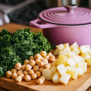 Hearty-Nourishing-Curry-Chickpeas-with-Roasted-Kale A Family-Favorite