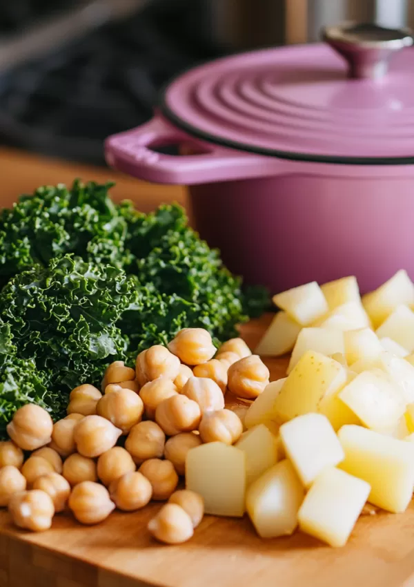 Hearty & Nourishing Curry Chickpeas with Roasted Kale – A Family Favorite