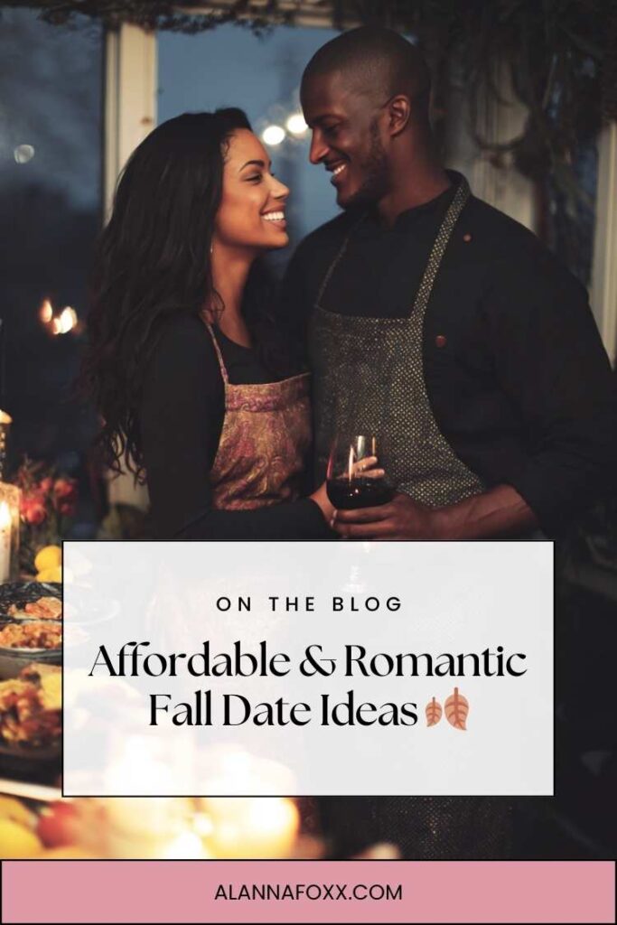 Romantic candlelit dinner at home with cozy fall table setting, candles, and warm autumn atmosphere.